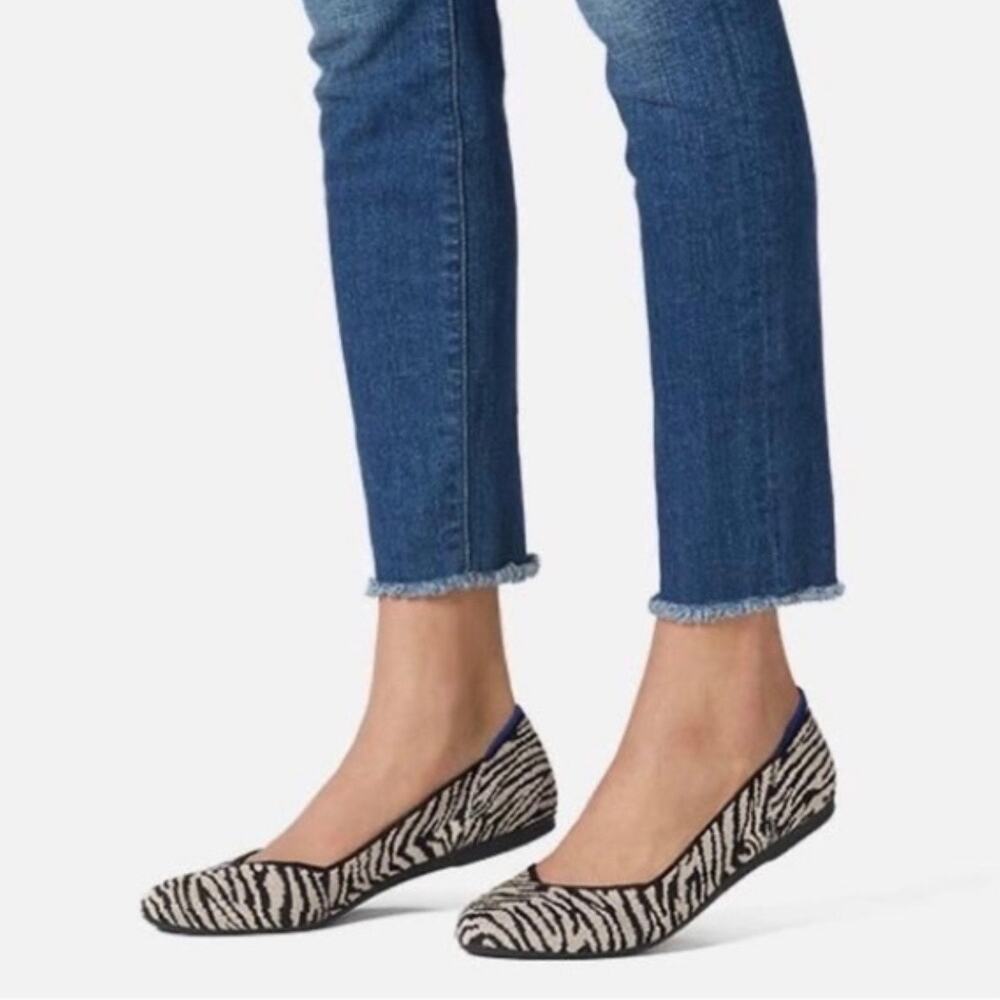 Rothy’s The Flat in Zebra Print‎ Women’s Size 6